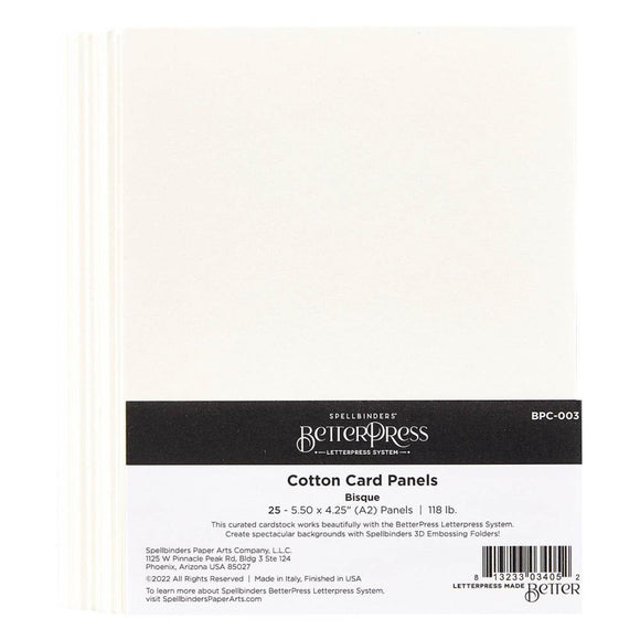 Betterpress Letterpress Cotton Card Panels - Bisque