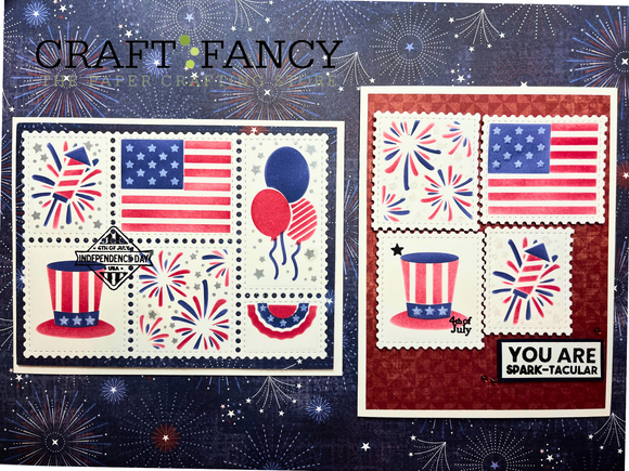Stars & Stripes Postage Collage Card Kit