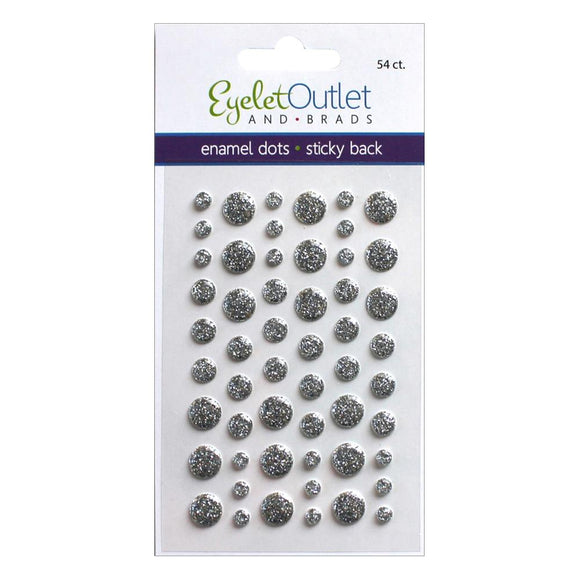 Eyelet Outlet Enamel Dots - Glitter Silver
