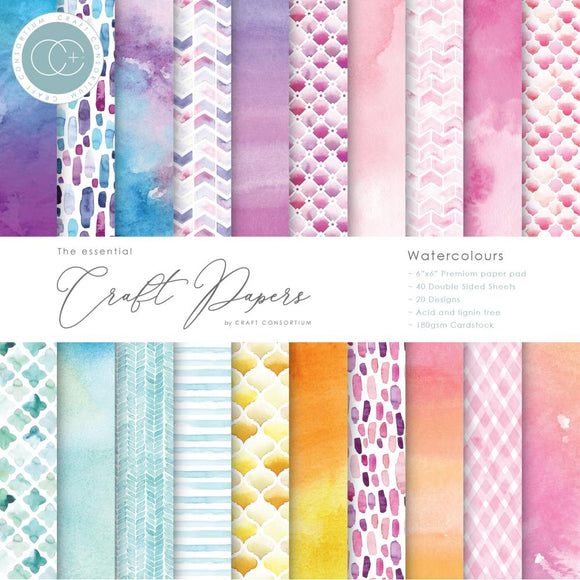 Craft Papers - Watercolours 6 x 6 Paper Pad