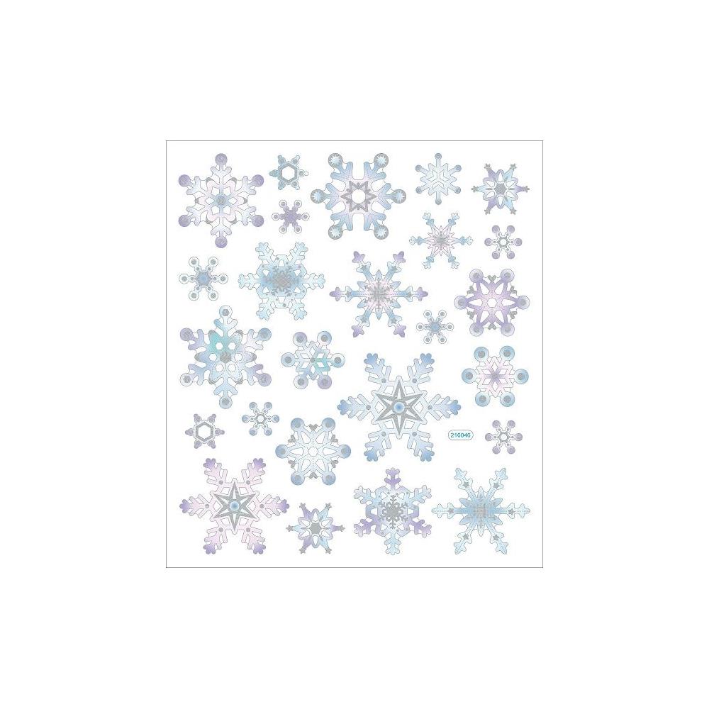 GLITTER FOAM STICKERS - SNOWFLAKES, 12 PCS - Sklep internetowy dpCraft