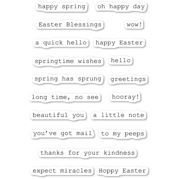 CL5239 Springtime Typewriter Sentiments clear stamp set