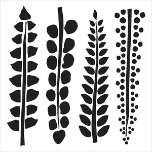 TCW414 Four Ferns 6x6 Stencil