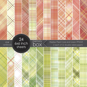 PP1013 Madras PLaid Coral and Green 6 x 6" Paper Pad