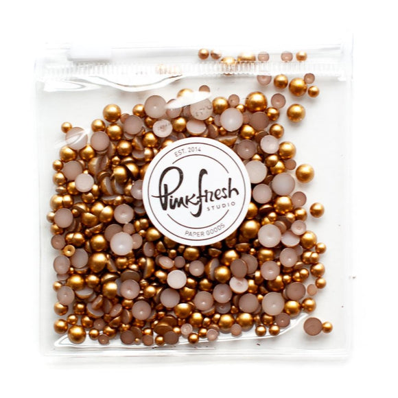 PinkFresh Metallic Pearls Essentials - Matte Gold