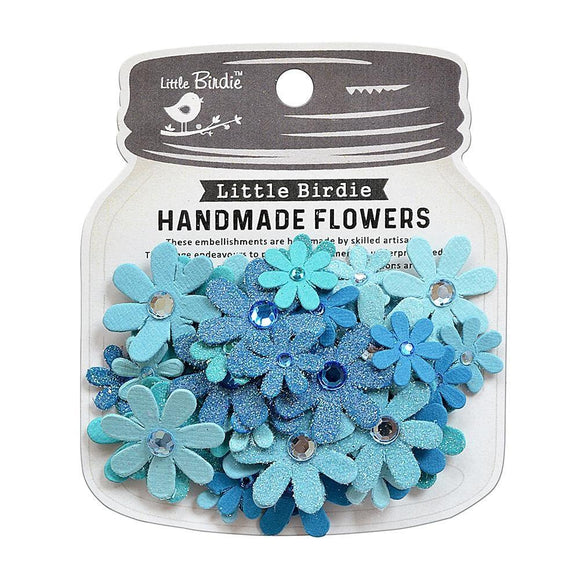 Aqua Medley Sparkle Florettes Paper Flowers