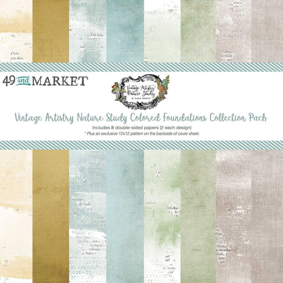 NS-41664 Vintage Artistry Nature Study Colored Foundation 12 x 12 Paper Pack