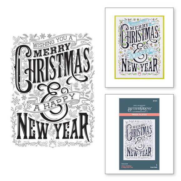 BetterPress Merry Christmas & Happy New Year Press Plate