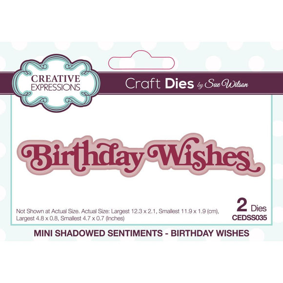 Creative Expressions Birthday Wishes Mini Shadowed Sentiments
