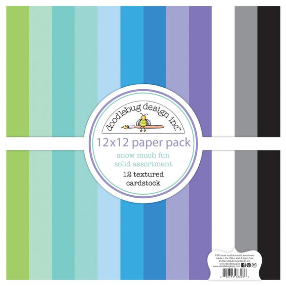 8393 Snow Much Fun Solid Assortment 12 x 12 Paper Pack