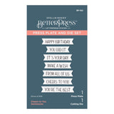 BetterPress Cheers To You Sentiments Press Plate & Die Set