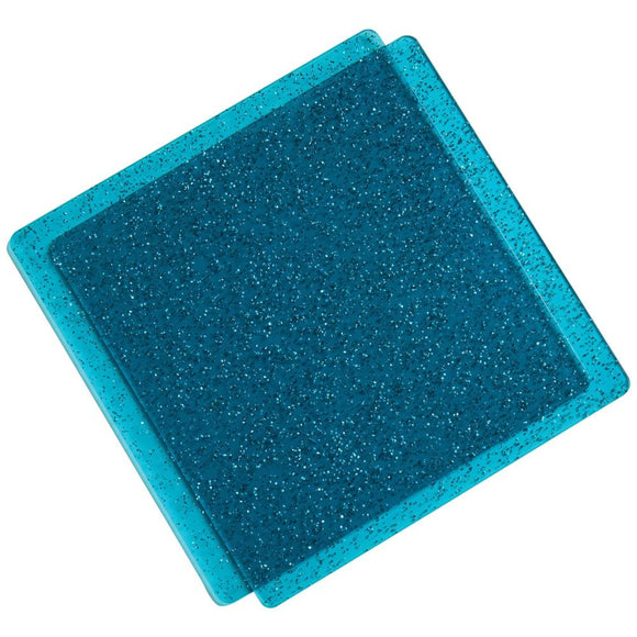 Teal with Glitter 6x6