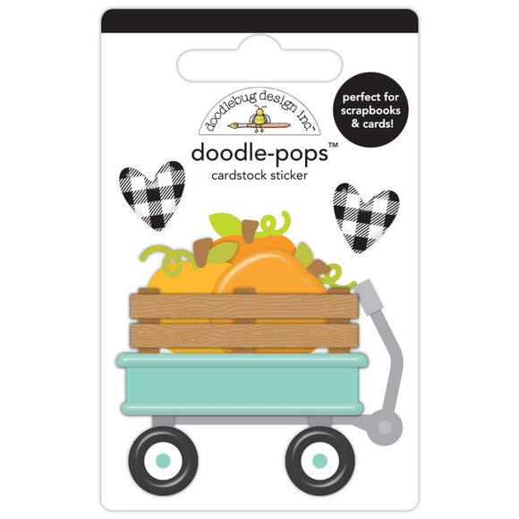 Farmhouse Country Pumpkins Doodle-Pops 3D Sticker