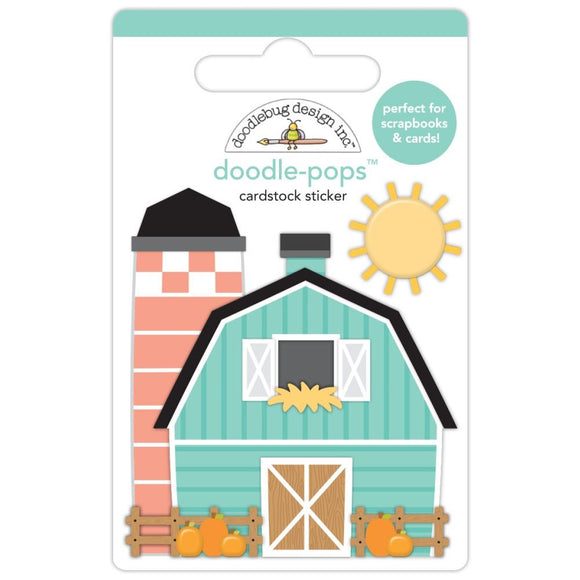 Farmhouse Barn In The USA Doodle-Pops 3D Sticker