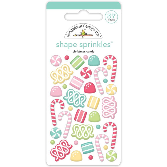 Tinsel Time Christmas Candy Sprinkles Adhesive Enamel Shapes