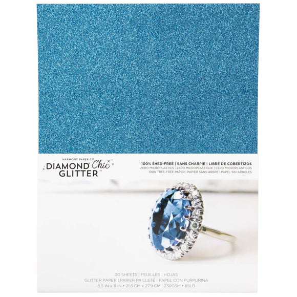 Turquoise Diamond Chic Glitter Paper