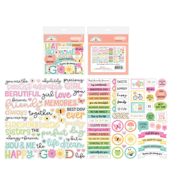 Doodlebug Design - Butterfly Kisses Collection Ephemera - Chit Chat