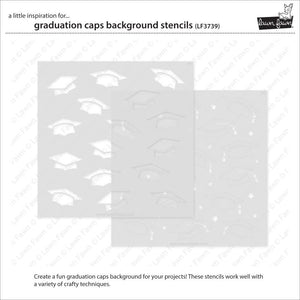 LF3739 Graduation Caps Background Stencil