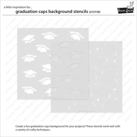 LF3739 Graduation Caps Background Stencil