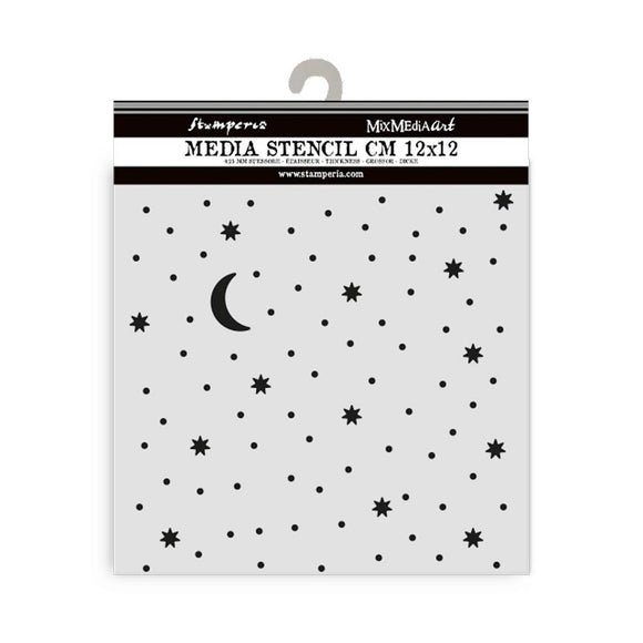 Alice in Christmas Stars and Moon Stencil