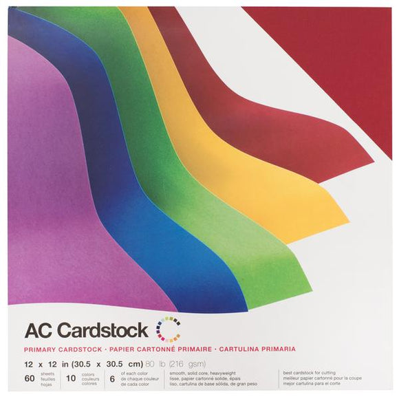 12 X 12 – CARDSTOCK PACK –  Smooth Primary