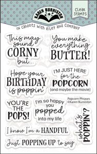 CS011 Popcorn Phrases Clear Stamp Set