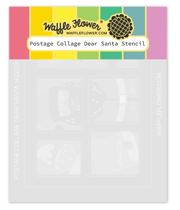 Postage Collage Dear Santa Stencil