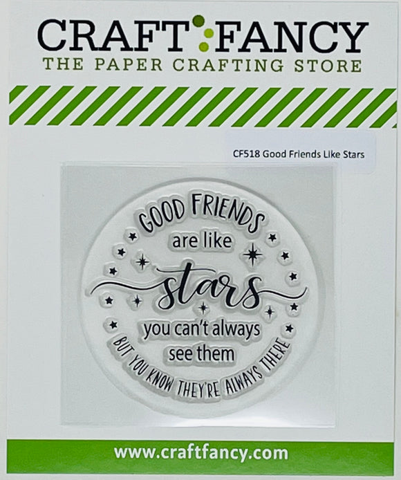 CF518 Good Friends Like Stars Clear Stamp