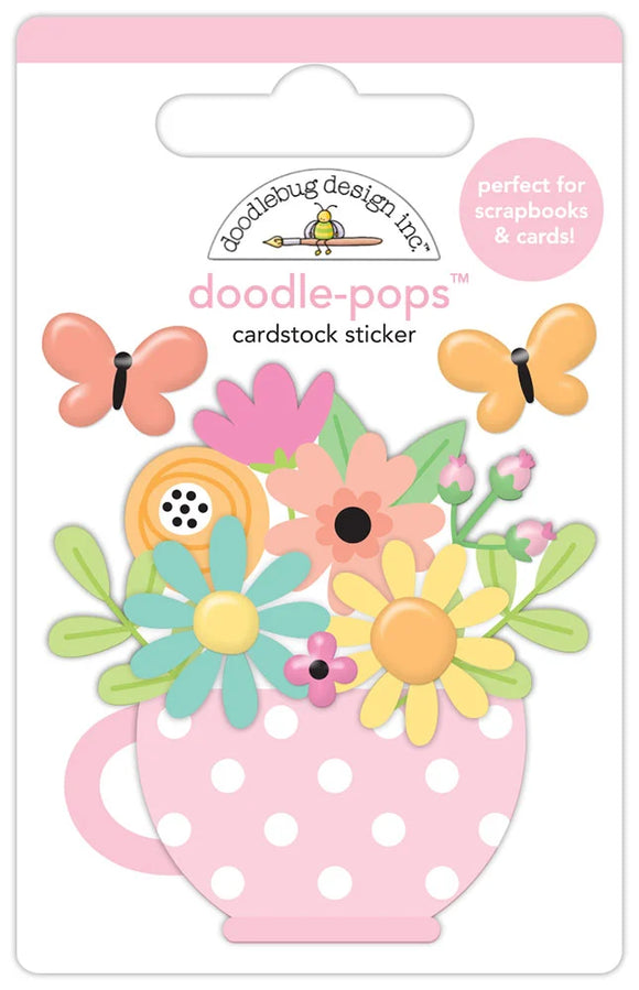 Butterfly Kisses Collection -  Cup Of Cheer Doodle-Pops 3D Sticker