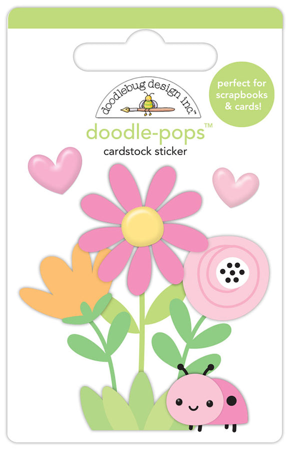 Butterfly Kisses Collection -  Ladybug Garden Doodle-Pops 3D Sticker