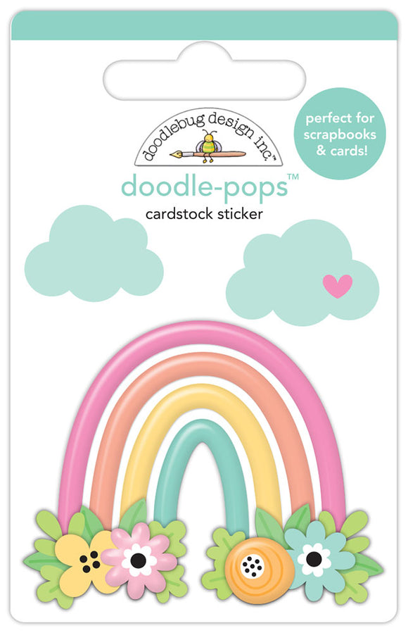 Butterfly Kisses Collection -  Rainbow Garden Doodle-Pops 3D Sticker