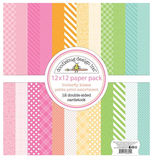 Butterfly Kisses Collection -  Petite Prints Assortment 12 x 12 Paper Pack
