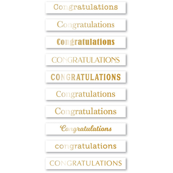 ST028 Congratulations Foil Greetings White Tabs