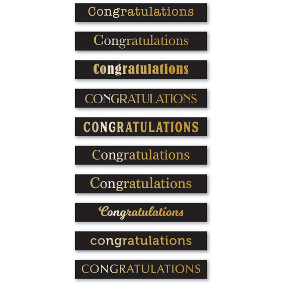 ST029 Congratulations Foil Greetings Black Tabs