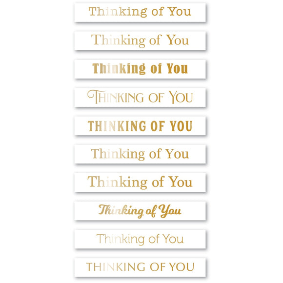 ST030 Thinking of You Foil Greetings White Tabs