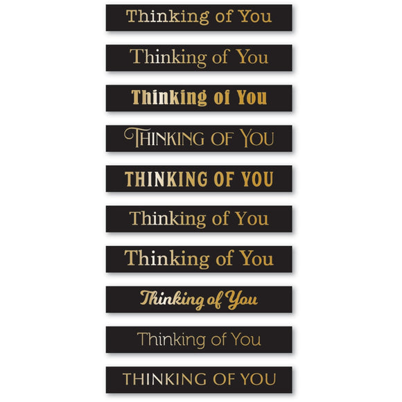 ST031 Thinking of You Foil Greetings Black Tabs