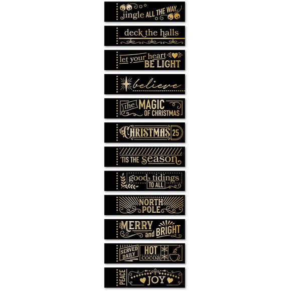 ST037 Christmas Magic Labels Black Foil Tabs