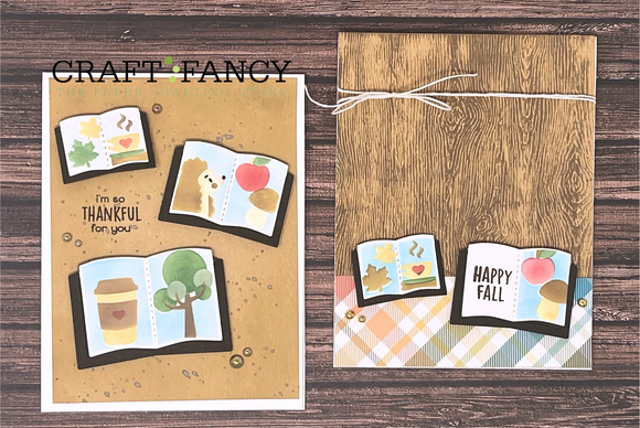 Open Book Trio Fall  Card Kit