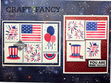 421676 Postage Collage 4th of July stencil