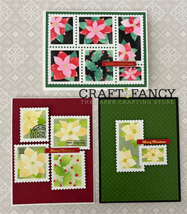 Poinsettia Postage Collage Card Kit