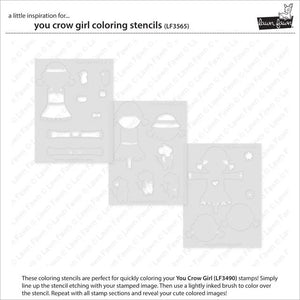 LF3565 You Crow Girl Coloring Stencil