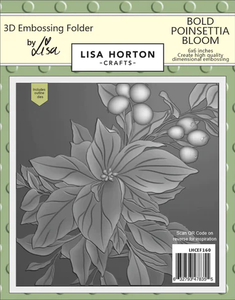 Lisa Horton Crafts Bold Poinsettia Bloom 6x6 3D Embossing Folder & Die