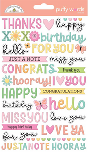 Butterfly Kisses Collection - Puffy Stickers - words
