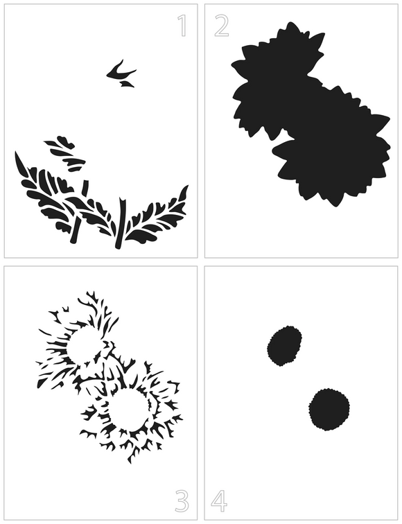 TCW6058 Layered A2 Sunflowers Stencil