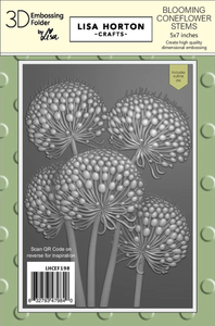 Lisa Horton Crafts Blooming Coneflower Stems 5x7 3D Embossing Folder & Die