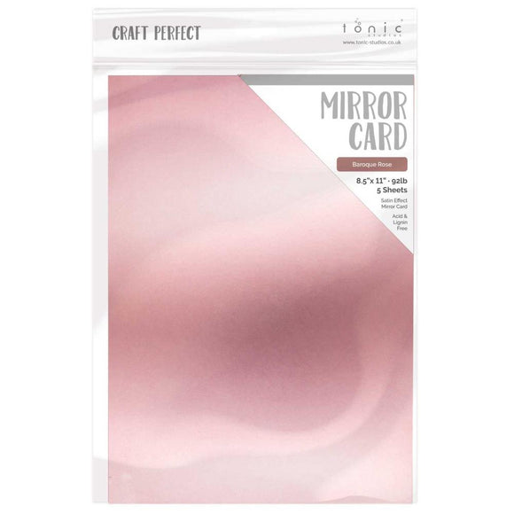 Baroque Rose Satin Effect Mirror Cardstock