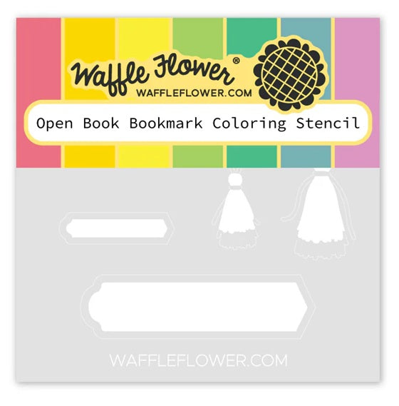 Open Book Bookmark Coloring Stencil