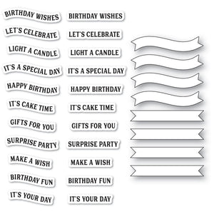 CB514 Birthday Banners clear stamp and die set