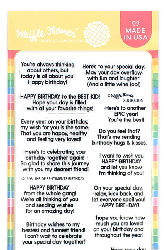 Inside Sentiments Birthday Stamp