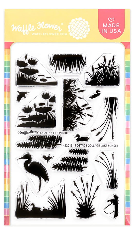 422013 Postage Collage Lake Sunset Stamp Set